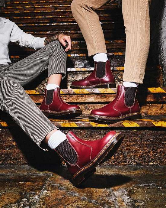 Botines Dr. Martens Vintage 2976 Mujer Vino MX-36954